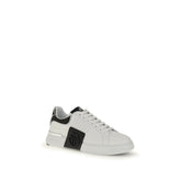 Philipp Plein White Calf Leather Bos Taurus Athletic Sneakers